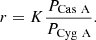 $$ \begin{aligned} r = K\frac{P_{\rm Cas\ A}}{P_{\rm Cyg\ A}}. \end{aligned} $$
