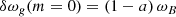 $$ \begin{aligned}&\delta \omega _{g}(m=0) = \left( 1-a \right) \omega _{B} \end{aligned} $$