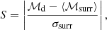 $$ \begin{aligned} S = \left|\frac{\mathcal{M} _{\rm d} - \langle {\mathcal{M} _{\rm surr}\rangle }}{\sigma _{\rm surr}} \right| ,\end{aligned} $$