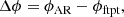 $$ \begin{aligned} \Delta \phi = \phi _{\rm AR} - \phi _{\rm ftpt} ,\end{aligned} $$