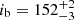 $ i_{\mathrm{b}}=152^{+2}_{-3} $