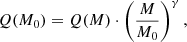 $$ \begin{aligned} Q(M_0)=Q(M)\cdot \left(M\over M_0\right)^\gamma , \end{aligned} $$