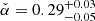 $ \check\alpha=0.29^{+0.03}_{-0.05} $