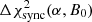 $ \Delta \chi^2_{\rm sync}(\alpha,B_0) $