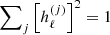 $ \sum\nolimits_{j}\left [ h_{\ell}^{\left ( j \right )} \right ]^{2} = 1 $