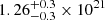 $ 1.26^{+0.3}_{-0.3}\times 10^{21} $