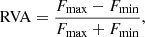 $$ \begin{aligned} \mathrm{RVA} = \frac{F_{\rm max} - F_{\rm min}}{F_{\rm max} + F_{\rm min}}, \end{aligned} $$