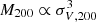 $ M_{200}\propto \sigma_{V,200}^3 $