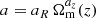 $$ \begin{aligned} a&= a_R \, \Omega _{\rm m}^{a_z}(z) \end{aligned} $$