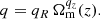 $$ \begin{aligned} q&= q_R \, \Omega _{\rm m}^{q_z}(z). \end{aligned} $$