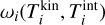 ${\omega _i}\left( {T_i^{{\rm{kin}}},T_i^{{\rm{int}}}} \right)$