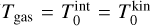 ${T_{{\rm{gas}}}} = T_0^{{\rm{int}}} = T_0^{{\rm{kin}}}$
