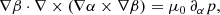 $$ \begin{aligned}&\nabla \beta \cdot \nabla \times (\nabla \alpha \times \nabla \beta )=\mu _0\,\partial _{\alpha } p,\end{aligned} $$