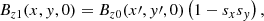 $$ \begin{aligned} B_{z1}(x,{ y},0) = B_{z0}(x^\prime ,{ y}^\prime ,0) \left(1-s_x s_{ y}\right), \end{aligned} $$