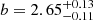 $ b=2.65^{+0.13}_{-0.11} $