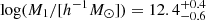 $ \log (M_1/[h^{-1}M_\odot])=12.4^{+0.4}_{-0.6} $