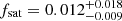 $ f_\mathrm{{sat}}=0.012^{+0.018}_{-0.009} $