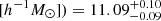 $ [{h}^{-1}{M}_{\odot}])=11.09^{+0.10}_{-0.09} $