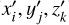 $x_i^{^\prime },y_j^{^\prime },z_k^{^\prime }$