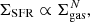 $$ \begin{aligned} \Sigma _{\mathrm{SFR} }\propto \Sigma _{\mathrm{gas} }^N ,\end{aligned} $$