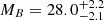 $ M_B=28.0^{+2.2}_{-2.1} $