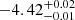 $ -4.42^{+0.02}_{-0.01} $