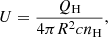 $$ \begin{aligned} U = \frac{Q_{\rm H}}{4 \pi R^2 c n_{\rm H}}, \end{aligned} $$