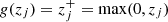 $ g(z_j)=z_j^{+}=\max (0, z_j) $