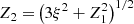 $$ \begin{aligned} Z_2=&\left(3\xi ^2+Z_1^2\right)^{1/2}\end{aligned} $$