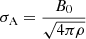 $ \sigma_{\mathrm{A}} = \frac{B_0}{\sqrt{4\pi\rho}} $