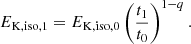 $$ \begin{aligned} E_{\rm K,iso,1} = E_{\rm K,iso,0}\left(\frac{t_1}{t_0}\right)^{1-q}. \end{aligned} $$
