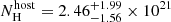 $ N_{\mathrm{H}}^{\mathrm{host}} = 2.46_{-1.56}^{+1.99}\times 10^{21} $