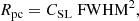 $$ \begin{aligned} {{R}}_{\rm pc} = C_{\rm SL}\ {\mathrm{FWHM}}^2 ,\end{aligned} $$