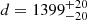 $ d = 1399^{+20}_{-20} $