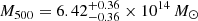 $ M_{500} = 6.42^{+0.36}_{-0.36} \times 10^{14} \,{M}_{\odot} $