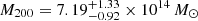 $ M_{200}= 7.19^{+1.33}_{-0.92} \times 10^{14} \,{M}_{\odot} $