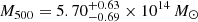 $ M_{500} = 5.70^{+0.63}_{-0.69} \times 10^{14} \,{M}_{\odot} $