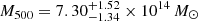 $ M_{500} = 7.30^{+1.52}_{-1.34} \times 10^{14} \,{M}_{\odot} $