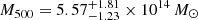 $ M_{500} = 5.57^{+1.81}_{-1.23} \times 10^{14} \,{M}_{\odot} $