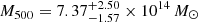 $ M_{500} = 7.37^{+2.50}_{-1.57} \times 10^{14} \,{M}_{\odot} $