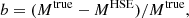 $$ \begin{aligned} b = (M^{\mathrm{true} } - M^{\mathrm{HSE} })/M^{\mathrm{true} } ,\end{aligned} $$