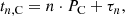 $$ \begin{aligned} t_{n,\mathrm{C} } = n\cdot P_{\mathrm{C} } + \tau _n , \end{aligned} $$