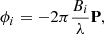 $$ \begin{aligned} \phi _i = -2\pi \frac{B_i}{\lambda }\mathbf P , \end{aligned} $$