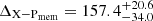$ \Delta_\mathrm{X-P_{\mathrm{mem}}} = 157.4_{-34.0}^{+20.6} $