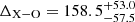 $ \Delta_\mathrm{X{-}O} = 158.5_{-57.5}^{+53.0} $