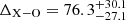 $ \Delta_\mathrm{X{-}O} = 76.3_{-27.1}^{+30.1} $