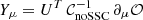 $ Y_\mu = U^T \, \mathcal{C}_\mathrm{{noSSC}}^{-1} \, \partial_\mu \mathcal{O} $