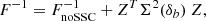 $$ \begin{aligned} F^{-1} = F^{-1}_\mathrm{noSSC} + Z^T \Sigma ^2(\delta _b) \ Z, \end{aligned} $$