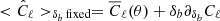 $ < \hat{C}_\ell > _{\delta_b\, {\text{fixed}}} = \overline{C}_\ell(\theta) + \delta_b \partial_{\delta_b} C_\ell $