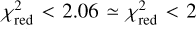 $\chi _{{\rm{red}}}^{\rm{2}} &lt; 2.06 \simeq \chi _{{\rm{red}}}^{\rm{2}} &lt; 2$